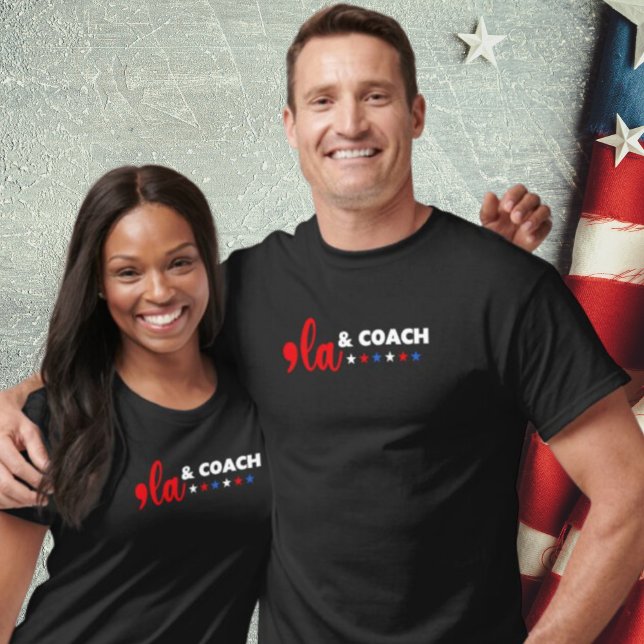 Comma La & Coach Stars Black T-Shirt (Creator Uploaded)