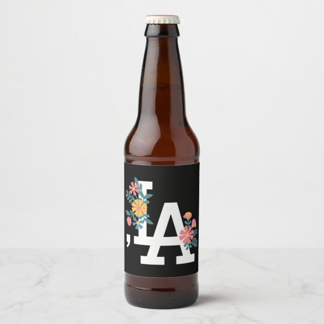 Comma la Floral Kamala Harris For President 2024  Beer Bottle Label (Front)