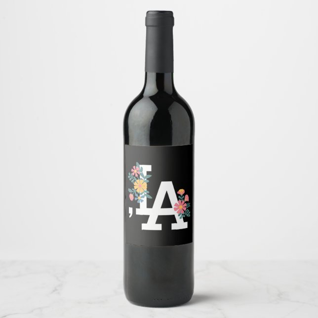 Comma la Floral Kamala Harris For President 2024  Wine Label (Front)