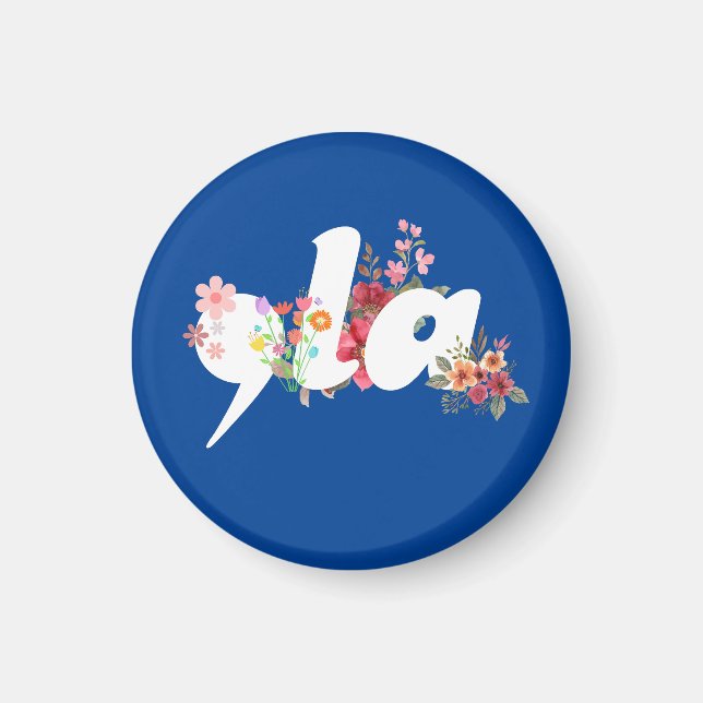 Comma la Floral Kamala Harris President Flowers Magnet (Front)