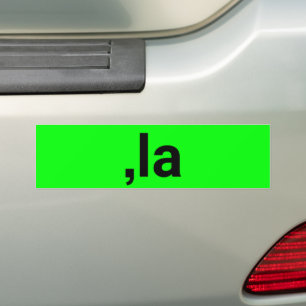 Comma La funny brat kamala black neon green Bumper Sticker