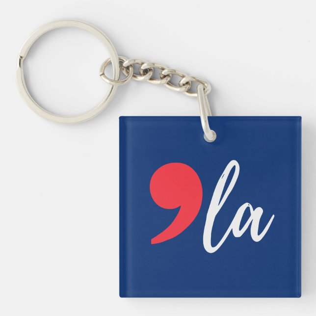 Comma La Funny Kamala Harris 2024 Key Ring (Front)