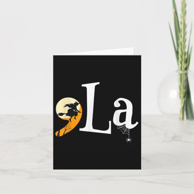Comma La Funny Kamala Harris Halloween Pumpkin  Card (Front)