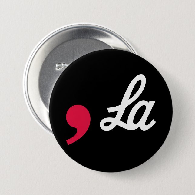 Comma La Funny Punctuation Kamala Harris 7.5 Cm Round Badge (Front & Back)