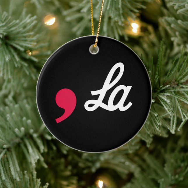 Comma La Funny Punctuation Kamala Harris Ceramic Tree Decoration (Tree)