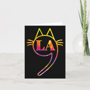 Comma La Kamala Cat Tie Dye Retro Harris 2024 Wome Card