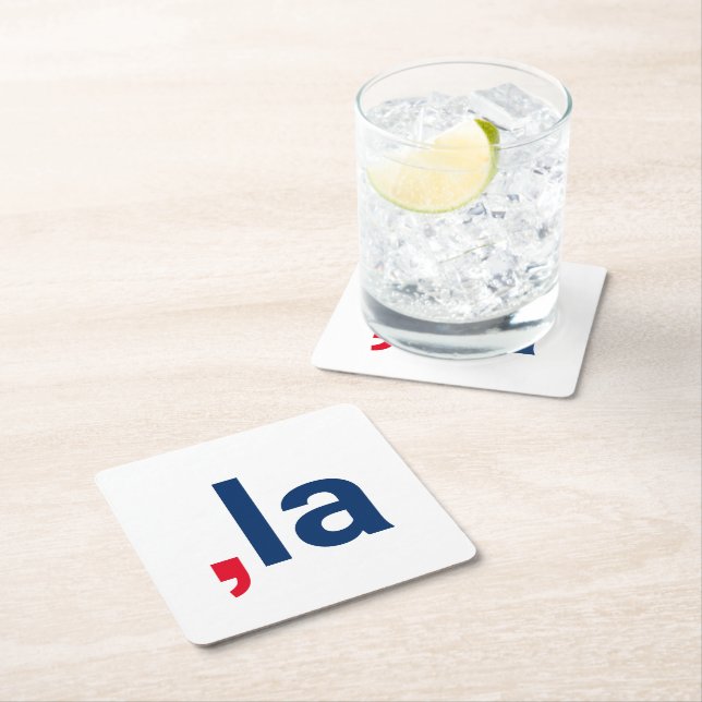 Comma La kamala funny pronunciation patriotic Square Paper Coaster (Insitu)