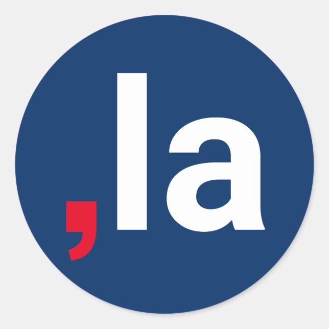 Comma La kamala funny pronunciation red white blue Classic Round Sticker (Front)