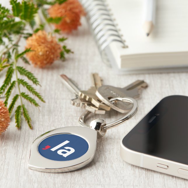 Comma La kamala funny pronunciation red white blue Key Ring (Side)