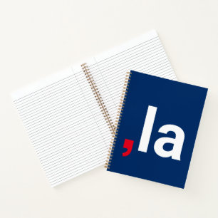 Comma La kamala funny pronunciation red white blue Notebook