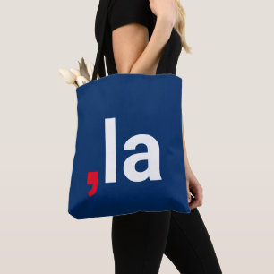 Comma La kamala funny pronunciation red white blue Tote Bag