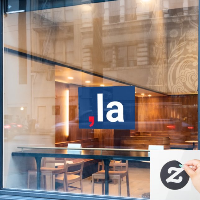 Comma La kamala funny pronunciation red white blue Window Cling (Cafe Window)