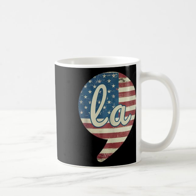 Comma La Kamala Harris American Flag Comma + La  Coffee Mug (Right)