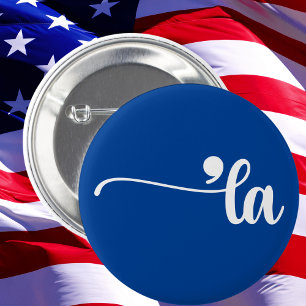 Comma La Kamala Harris Blue 6 Cm Round Badge