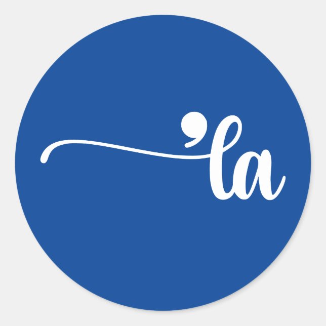 Comma La | Kamala Harris Blue Classic Round Sticker (Front)