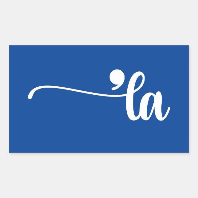 Comma La | Kamala Harris Blue Rectangular Sticker (Front)