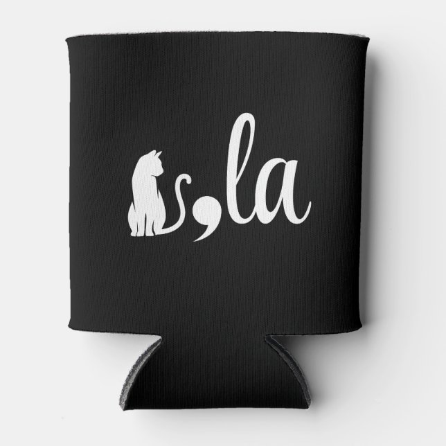 Comma La Kamala Harris - cat mum for Kamala  Can Cooler (Front)