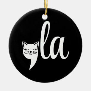 Comma La Kamala Harris - cat mum for Kamala Ceramic Tree Decoration