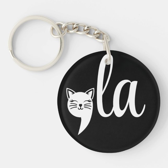 Comma La Kamala Harris - cat mum for Kamala  Key Ring (Front)