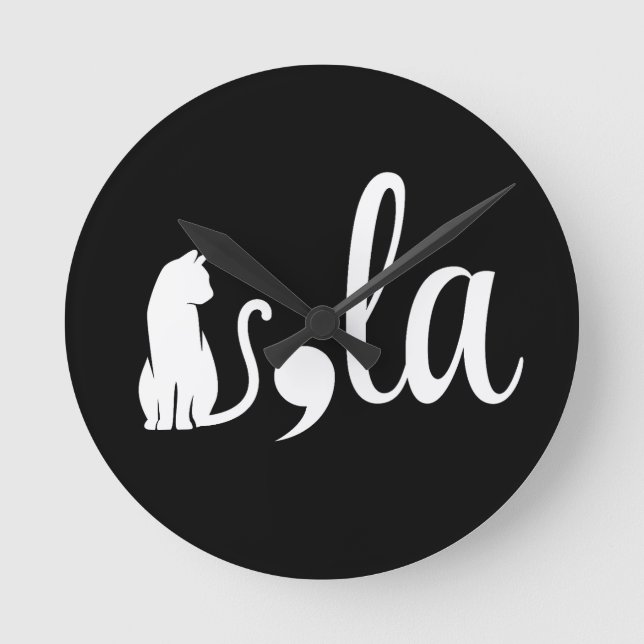 Comma La Kamala Harris - cat mum for Kamala  Round Clock (Front)