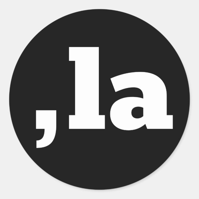 Comma La Kamala Harris - customised text design  Classic Round Sticker (Front)