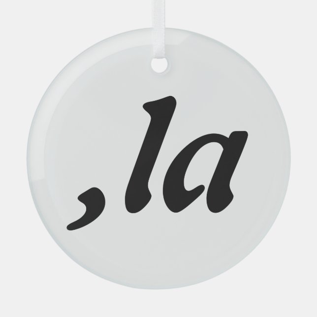 Comma La Kamala Harris - customised text design  Glass Tree Decoration (Front)