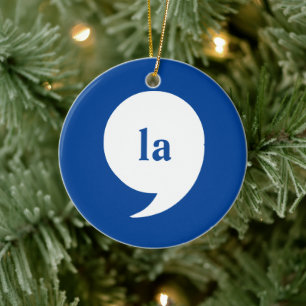 comma-la / Kamala Harris for President 2024 Ceramic Tree Decoration