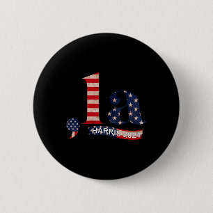 Comma La Kamala Harris For President 2024 Funny Ka 6 Cm Round Badge