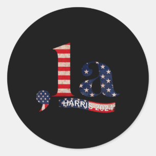 Comma La Kamala Harris For President 2024 Funny Ka Classic Round Sticker