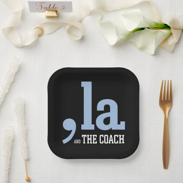 Comma La Kamala Harris Tim Walz Coach 2024  Paper Plate (Wedding)