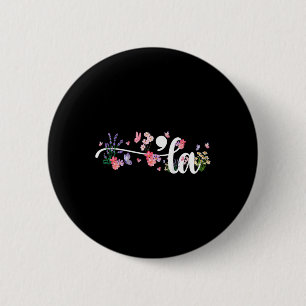 Comma La Kamala Harris Vintage Floral Feminine Pre 6 Cm Round Badge