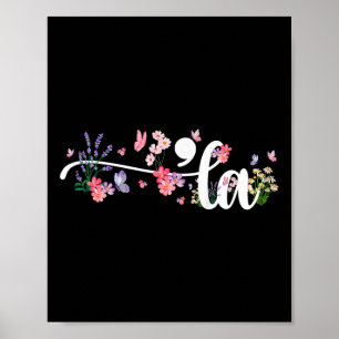 Comma La Kamala Harris Vintage Floral Feminine Pre Poster