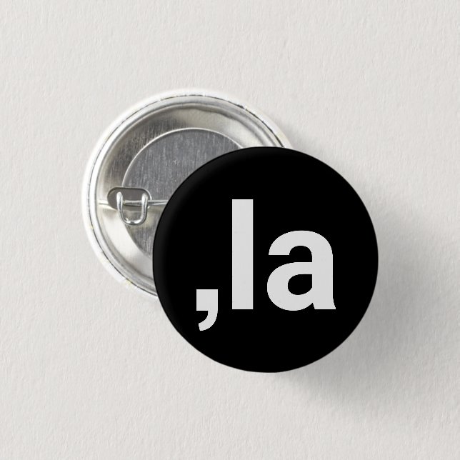 Comma La kamala modern typography funny black 3 Cm Round Badge (Front & Back)
