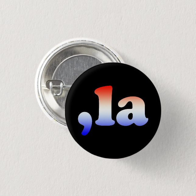 Comma La kamala red white blue typography black 3 Cm Round Badge (Front & Back)