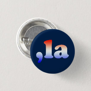 Comma La kamala red white blue typography blue 3 Cm Round Badge