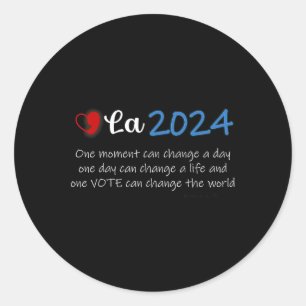 Comma La Kamala Supporter Heart In 2024 Election D Classic Round Sticker