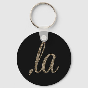 Comma La Leopard Print Funny Key Ring