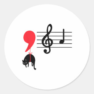 Comma La Music Notes Kamala Harris Music Teacher E Classic Round Sticker