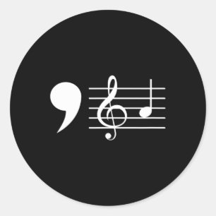 Comma La Music Notes Kamala Harris Music Teacher E Classic Round Sticker
