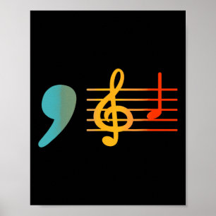 Comma La Music Notes Kamala Harris Music Teacher E Poster