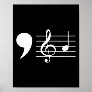 Comma La Music Notes Kamala Harris Music Teacher E Poster