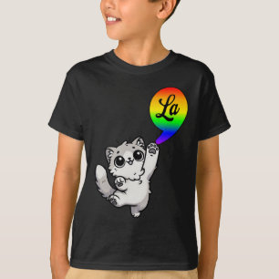 Comma-la With Cute Cat Kamala Rainbow Design  T-Shirt