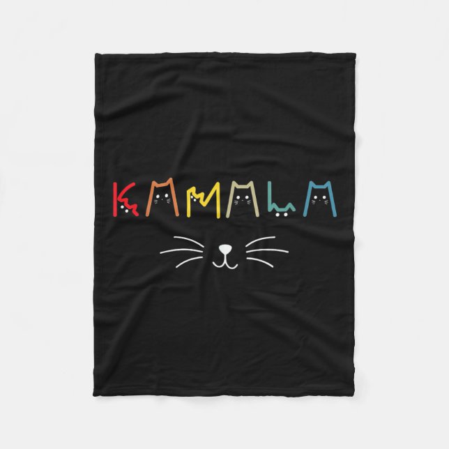Commala Cat Lettering Positive Funny Cat Letters  Fleece Blanket (Front)
