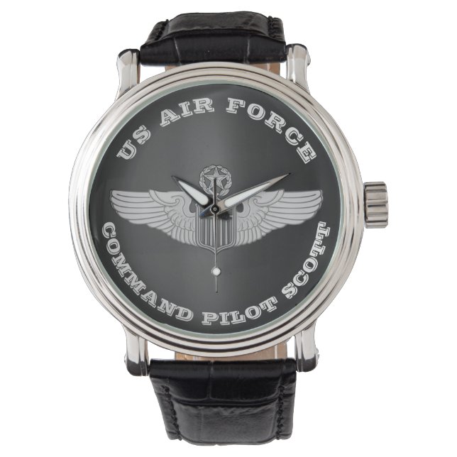 Command Pilot Wings Personalised Gift Watch (Front)