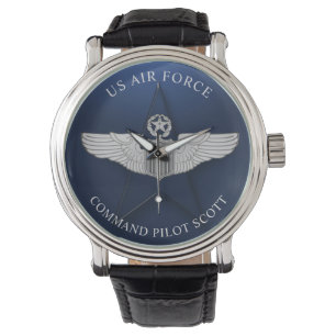 Command Pilot Wings Personalised Gift Watch