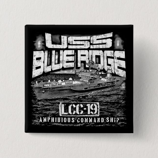 Command ship Blue Ridge 15 Cm Square Badge (Front)