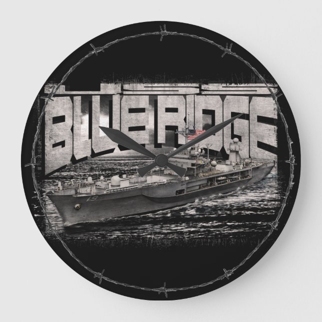 Command ship Blue Ridge Acrylic Wall Clock (Front)