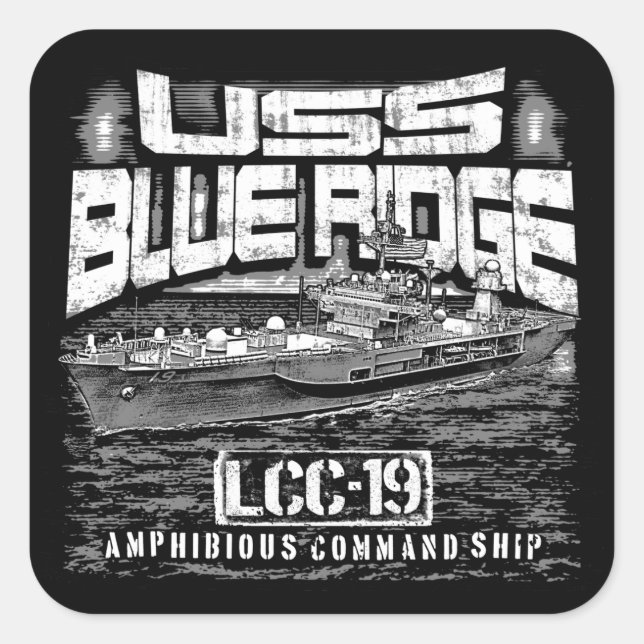 Command ship Blue Ridge Square Sticker (Front)