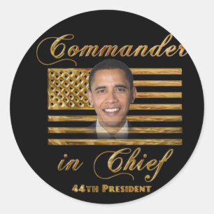 Commander in Chief, Barack Obama Classic Round Sticker