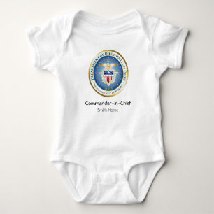 Commander in Chief w/ Blue DoD Seal - Customised Baby Bodysuit